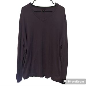 JF J. Ferrar Dark purple/ plum V neck sweater size xl